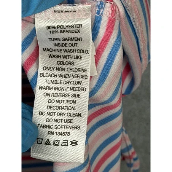 Vineyard Vines Polo Shirt XL Pink Blue Stripe Short Sleeve Mens - Picture 8 of 11